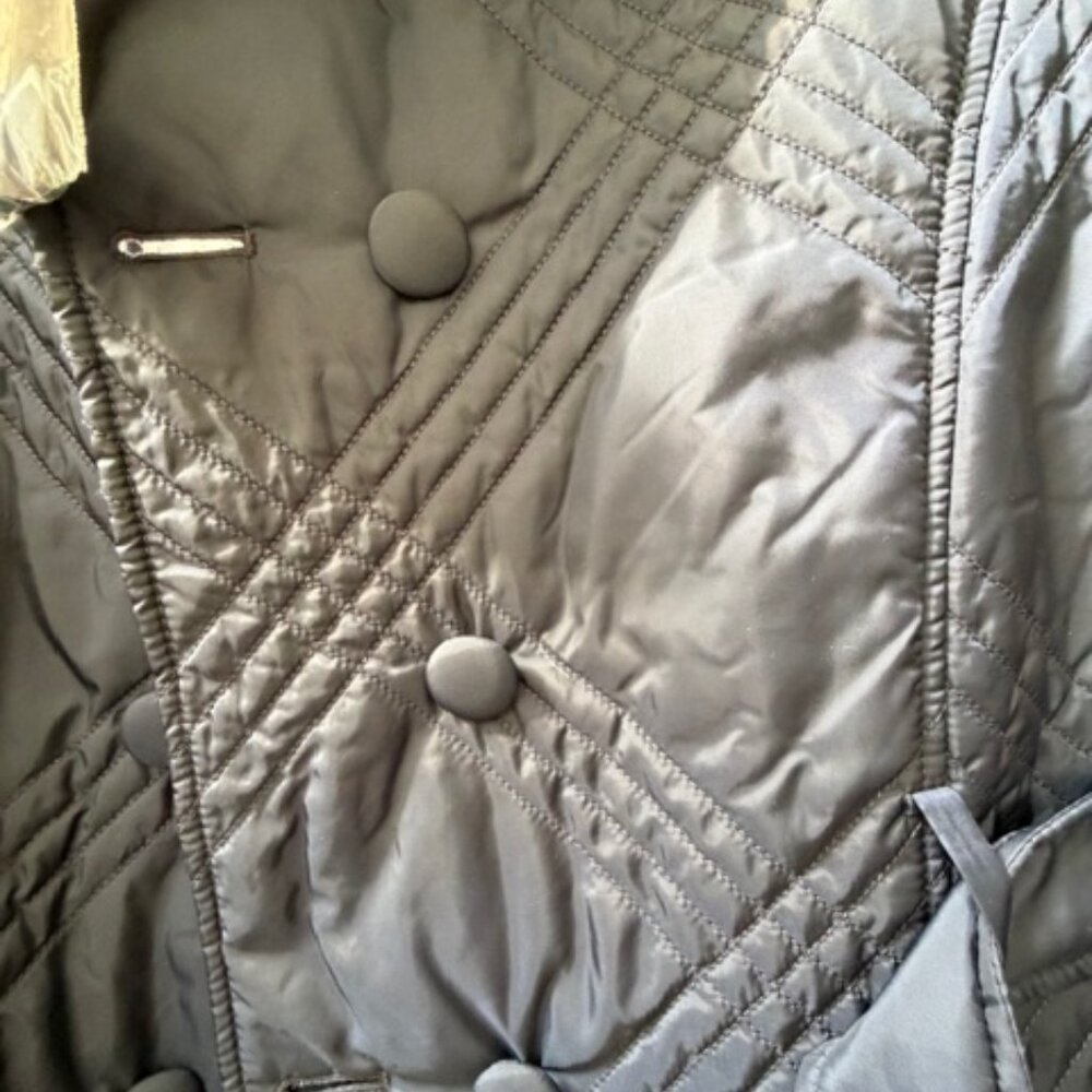 Tory Burch Jordana Dark Navy Quilted Coat 14 - Picture 5 of 8